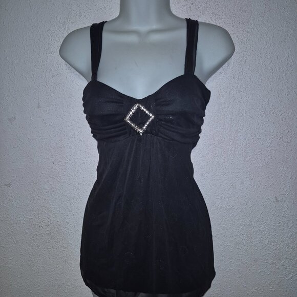 studio 1940 ** stylish top, Black with sequins and glitter, size Medium - Picture 11 of 15